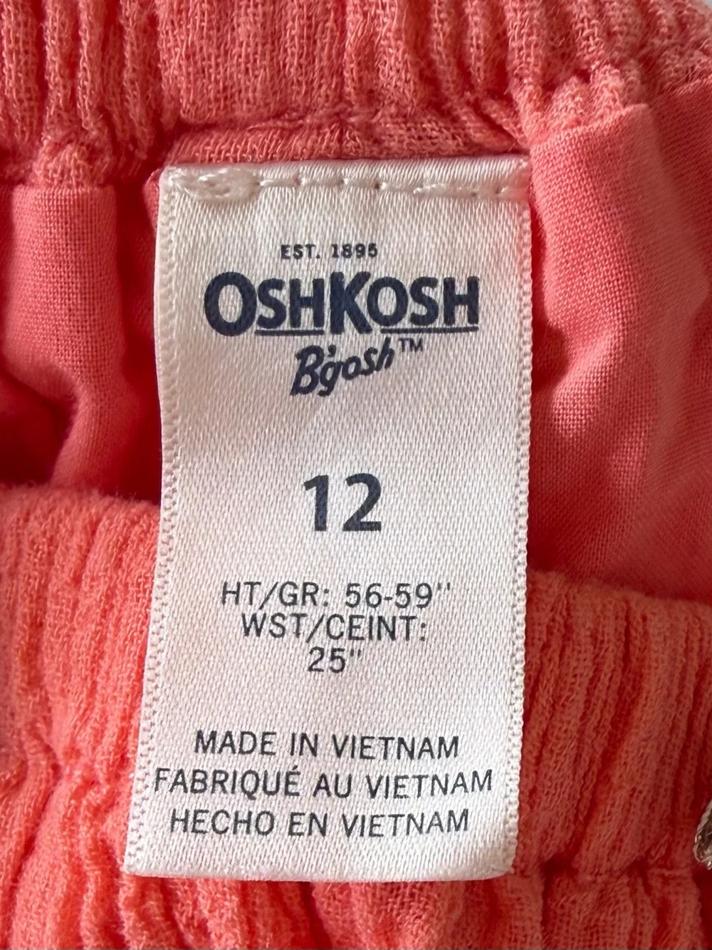 •OshKosh B’gosh• Girls Coral Double Gauze Skirt - Size 12